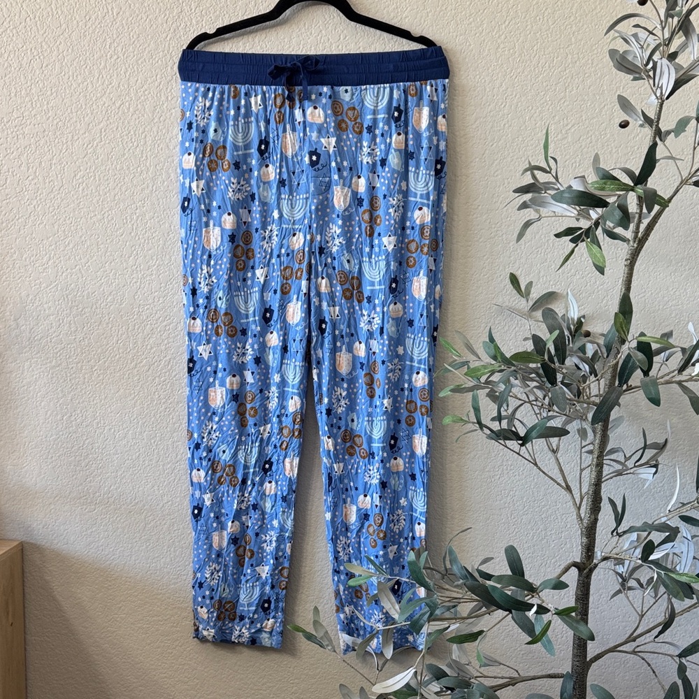 Blue Hanukah Pajama Pants